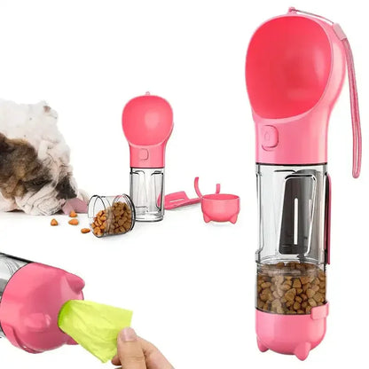 Bouteille D'eau Multifonctionnelle 3-en-1 Pour Animaux De Compagnie