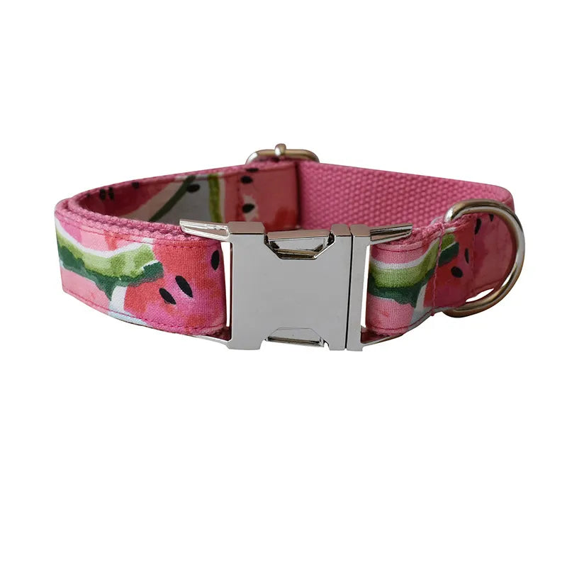 Collier De Chien Avec Noeud Et Laisse En Forme De Pastèque - Réglable Et Confortable