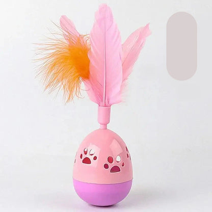 Jouets Interactifs pour Chats avec Plumes - Jouets en Forme de Boule Colorée pour Chats