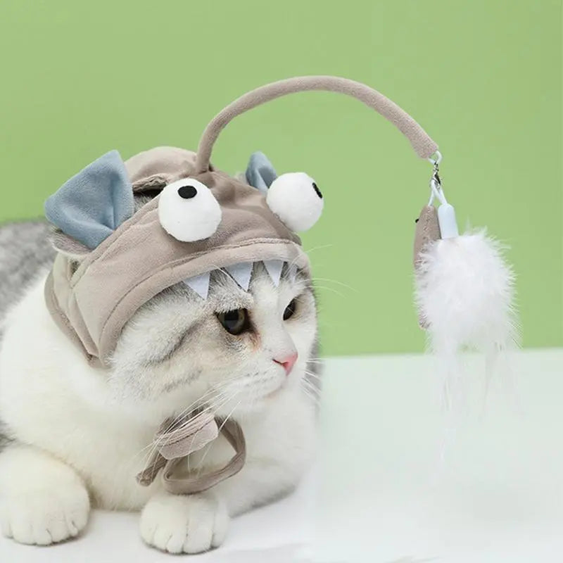 Chapeau De Chat Avec Pendentif - Costume D' Animal Amusant Pour Chats Avec Jouets