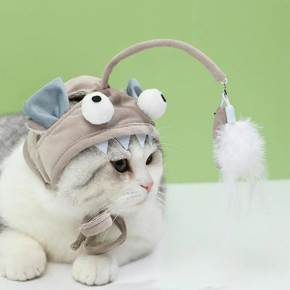 Chapeau De Chat Avec Pendentif - Costume D' Animal Amusant Pour Chats Avec Jouets