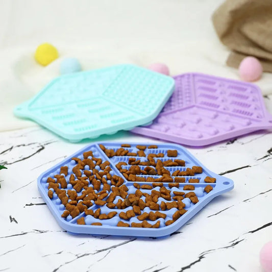 Nourriture en Silicone pour Chiens et Chats - Tapis à Lécher Antidérapant pour les Repas et les Collations