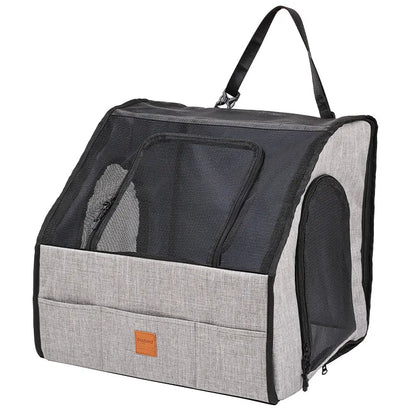 Siège pour Chien de Voiture Sûr - Sac de Transport Pliable avec Fenêtres en Filet Système de Harnais