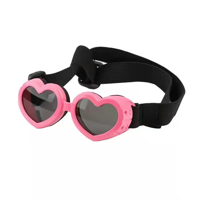 Lunettes De Soleil Pour Chiens En Forme De Cœur Avec Bandeau Réglable - Protection UV Pour Les Yeux Du Chien