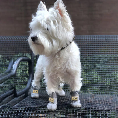 Bottes D'hiver Pour Chien En Look Cuir Douillettes