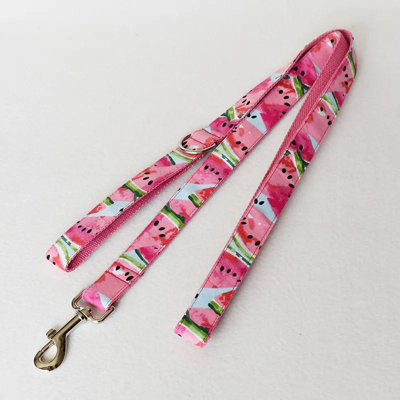 Collier De Chien Avec Noeud Et Laisse En Forme De Pastèque - Réglable Et Confortable