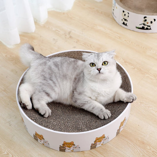 Tapis à Gratter pour Chat Rond avec Design Mignon - Planche à Gratter pour Chat pour Plus de Plaisir et de Détente