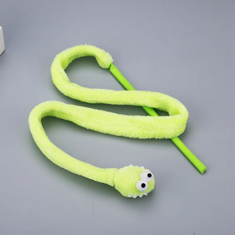 Jouets pour Chats Schlenker - Wurm - Canne à Pêche Interactive avec Ver en Peluche pour Tigres de Salon Actifs