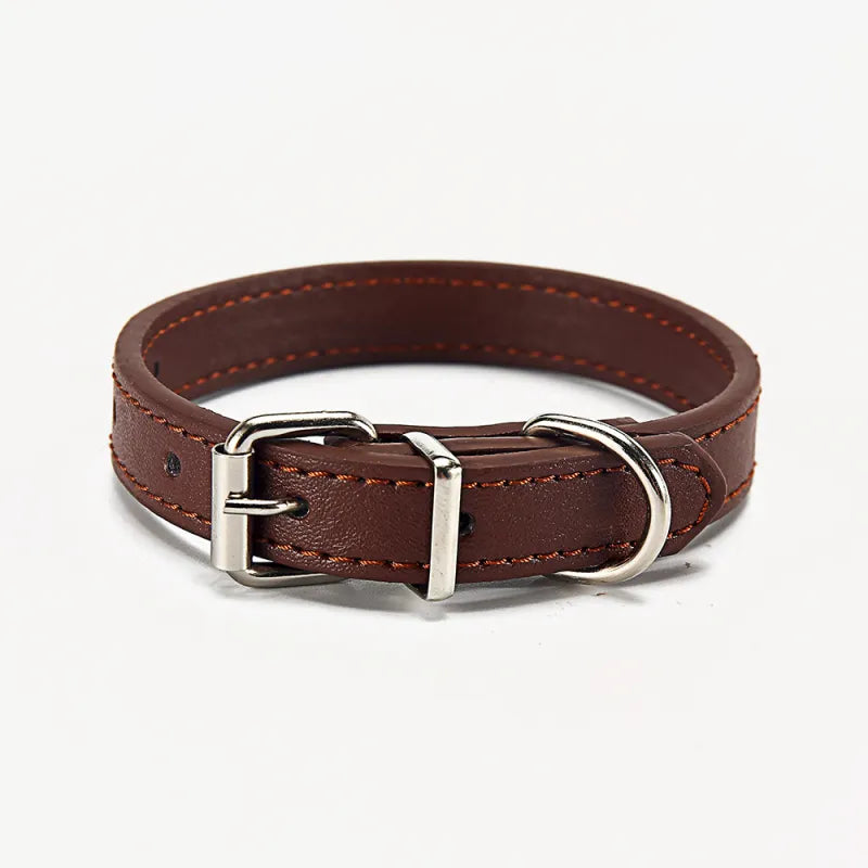 Collier En Cuir Coloré Pour Chien - Réglable Et Résistant