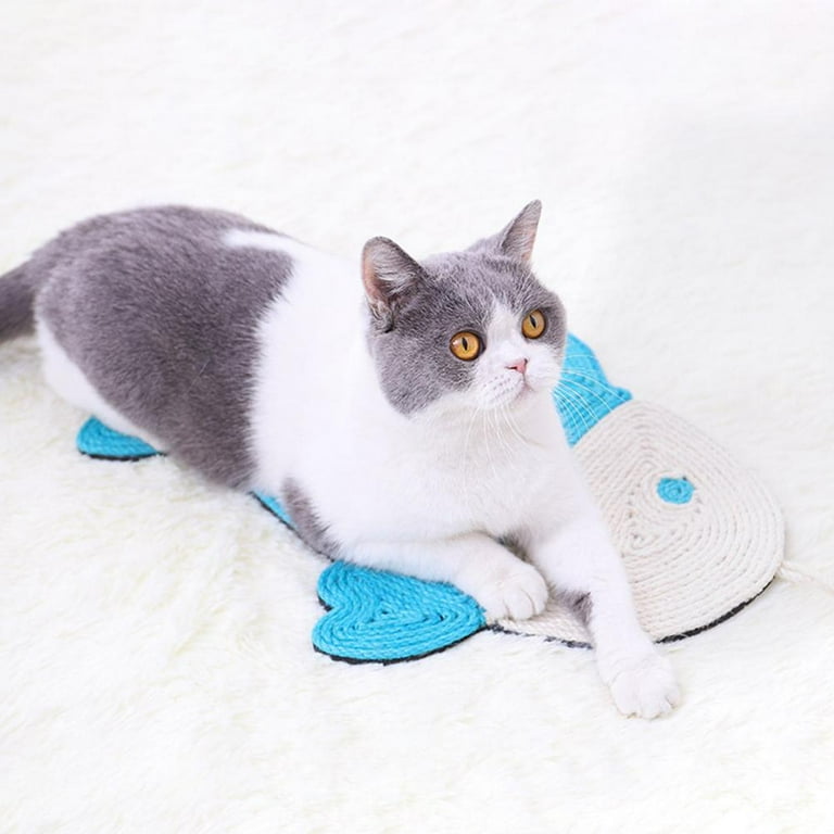 Tapis à Gratter pour Chats Cactus & Poisson - Jouet à Gratter pour Chats , Tapis à Gratter Mural et de Sol en Sisal