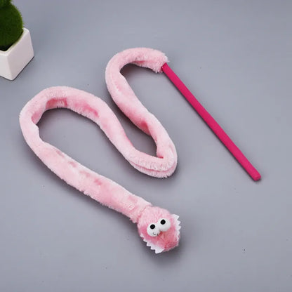 Jouets pour Chats Schlenker - Wurm - Canne à Pêche Interactive avec Ver en Peluche pour Tigres de Salon Actifs