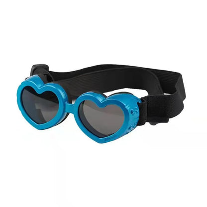 Lunettes De Soleil Pour Chiens En Forme De Cœur Avec Bandeau Réglable - Protection UV Pour Les Yeux Du Chien