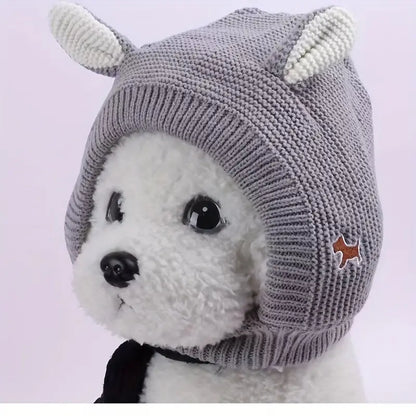 Bonnet En Tricot Chaud Avec Oreilles Pour Chiens