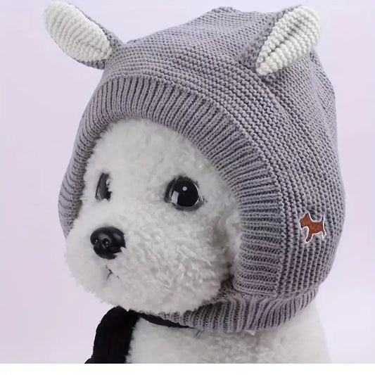 Bonnet En Tricot Chaud Avec Oreilles Pour Chiens