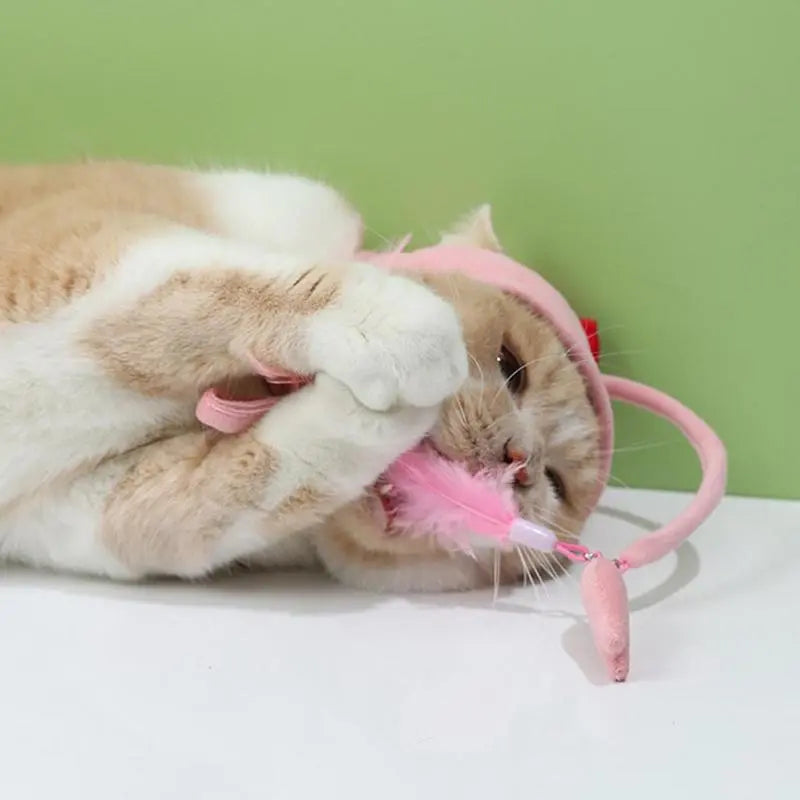 Chapeau De Chat Avec Pendentif - Costume D' Animal Amusant Pour Chats Avec Jouets