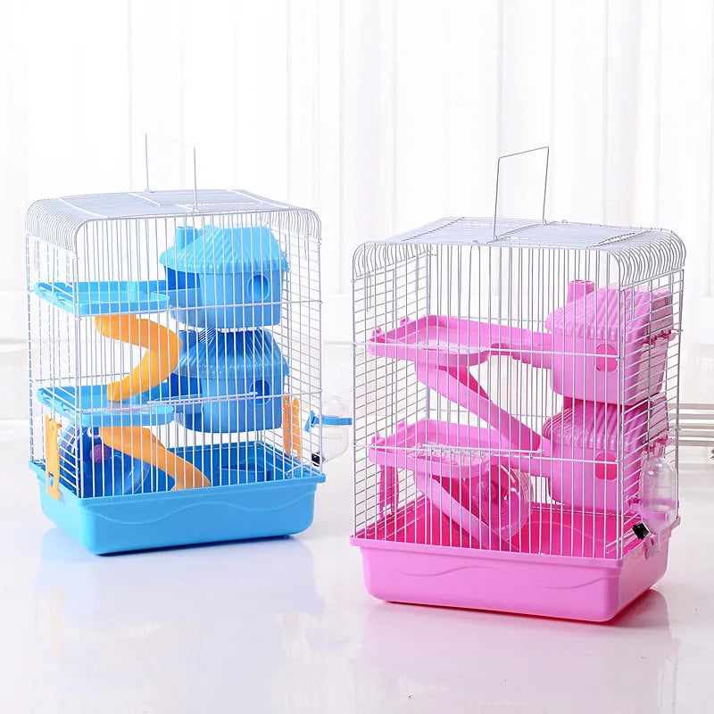 Cage pour Hamsters avec Étages et Biberon - Cage Compacte pour Rongeurs