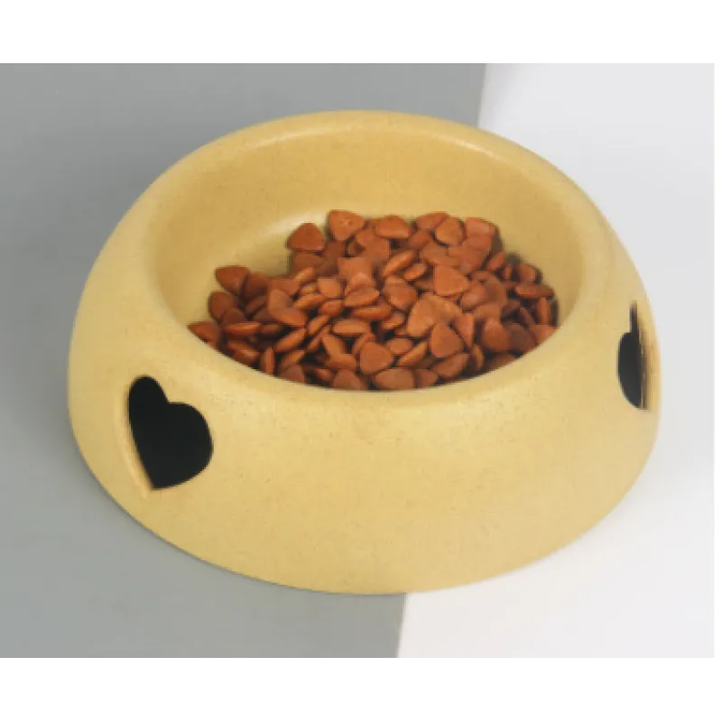 Écuelle pour Chien en Matériau Naturel - Écuelle pour Eau et Nourriture avec Design de Cœur