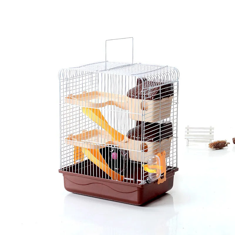 Cage pour Hamsters avec Étages et Biberon - Cage Compacte pour Rongeurs