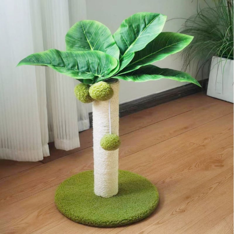 Arbre à Chat en Forme de Palmier - Arbre à Chat en Sisal avec des Balles pour Jouer