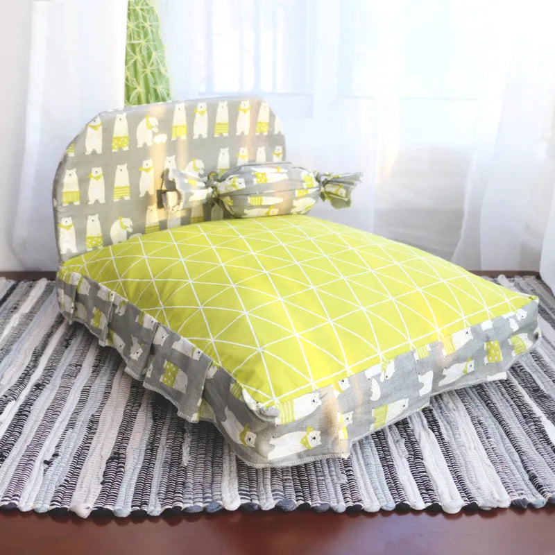 Lit pour Chat avec Dossier - Lit Confortable pour Animaux de Compagnie avec Coussin pour Chats et Petits Chiens