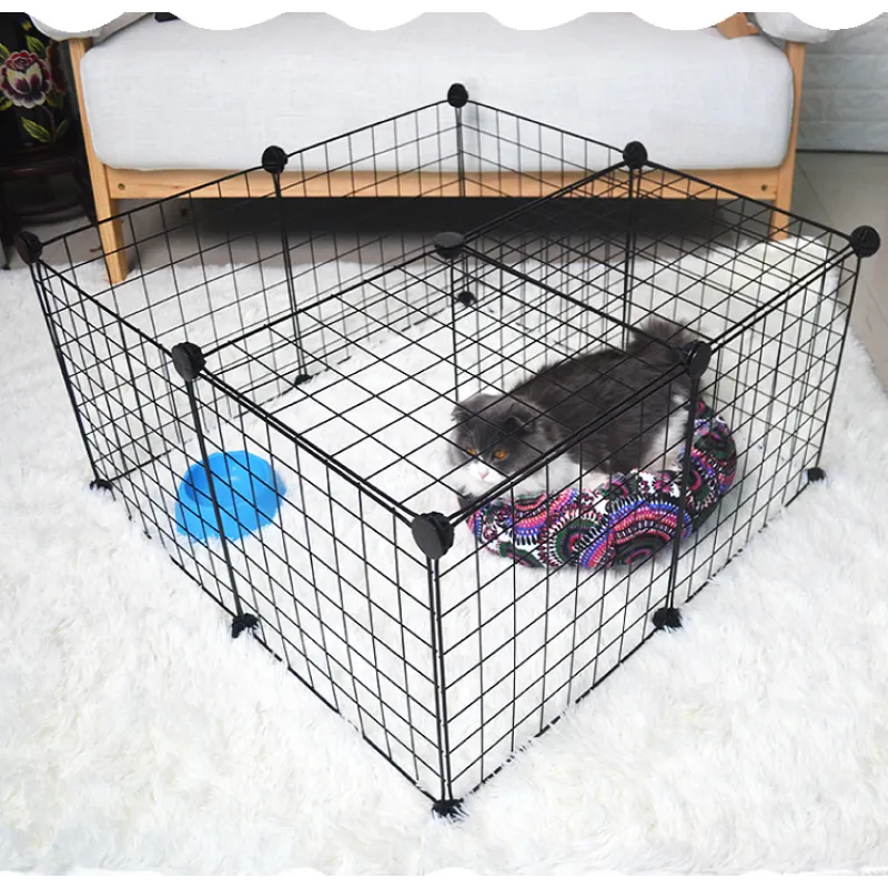 Cabines pour Chiens en Fil de Fer - Playpen Flexible pour Chiens avec Porte pour Animaux Domestiques