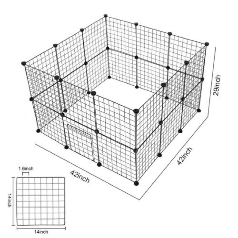 Cabines pour Chiens en Fil de Fer - Playpen Flexible pour Chiens avec Porte pour Animaux Domestiques