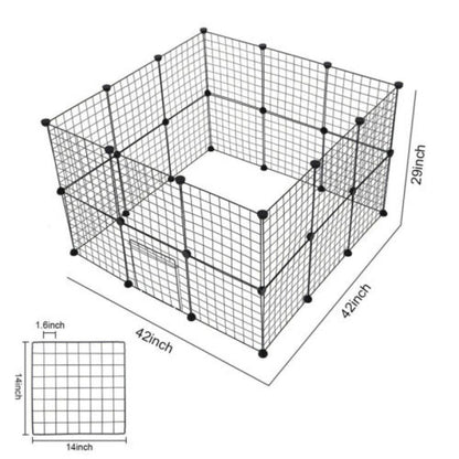 Cabines pour Chiens en Fil de Fer - Playpen Flexible pour Chiens avec Porte pour Animaux Domestiques