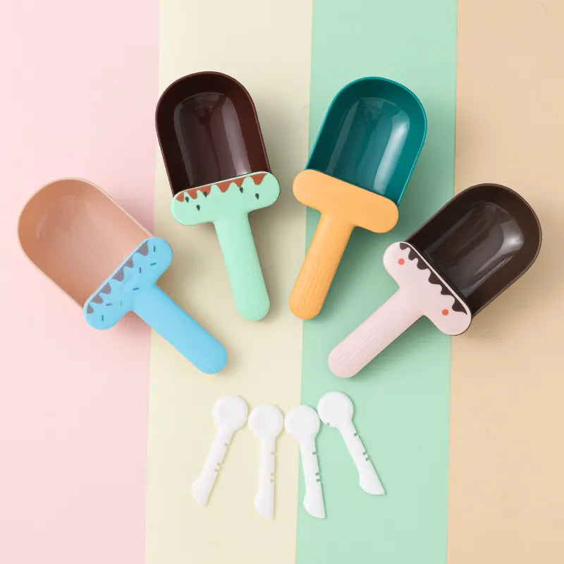 Les Cuillères de Mesure de Nourriture pour Chiens et Chats - Cuillère de Nourriture Design Mignonne en Forme de Coupe de Glace