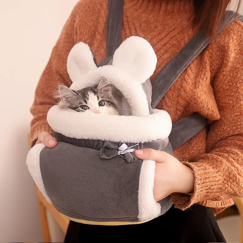 Sangle de Transport pour Chat en Peluche Douce - Confortable et Design Mignon