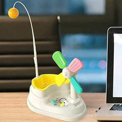 Jouets Interactifs pour Chats - Moulin à Vent avec Balle et Support en Herbe pour Stimuler L' Esprit