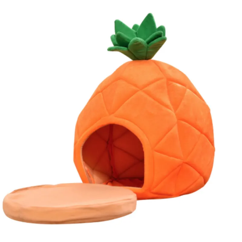 Notre Niche pour Chats au Design Ananas - Niche Douillette pour les Chats et les Petits Chiens