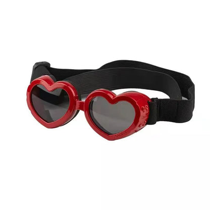 Lunettes De Soleil Pour Chiens En Forme De Cœur Avec Bandeau Réglable - Protection UV Pour Les Yeux Du Chien