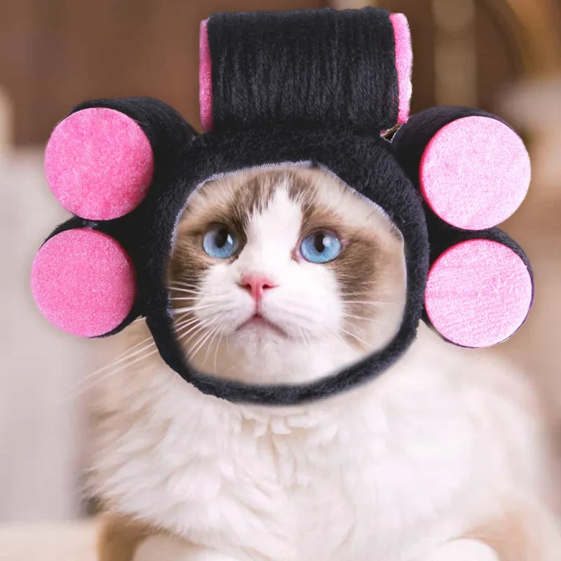 Kit De Toilettage Pour Chats Avec Bigoudis - Matériau Doux Et Facile À Porter