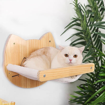Planche à Gratter Murale pour Chats en Bois dans un Design de Tête de Chat - Lieu de Repos Confortable et Jouet