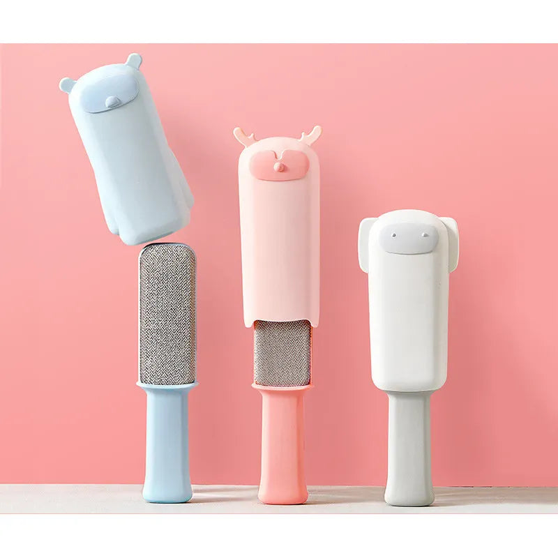 Rouleau Pelucheux Réutilisable pour les Poils D' Animaux avec un Design D' Animal Mignon et un Boîtier de Protection