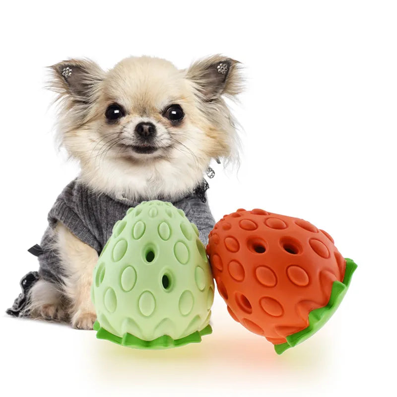 Jouets À Mâcher Pour Chiens - Jouets Interactifs En Forme De Fraise En Caoutchouc