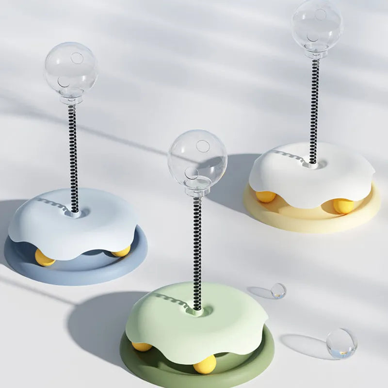 Jouet Interactif pour Chats avec Distributeur de Friandises et Barre Flexible