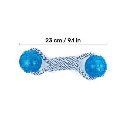 Jouet pour Chien avec Boule en Caoutchouc et Corde - Jouet à Mâcher à Tirer et à Jouer