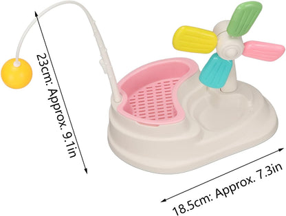 Jouets Interactifs pour Chats - Moulin à Vent avec Balle et Support en Herbe pour Stimuler L' Esprit