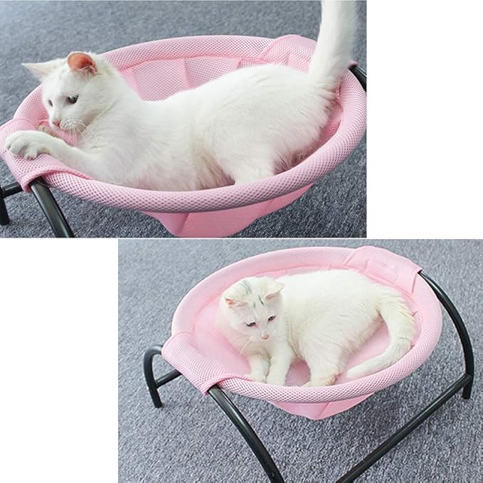 Hamac pour Chats - Lit pour Chats Respirant avec Support Métallique Stable pour des Pauses Confortables