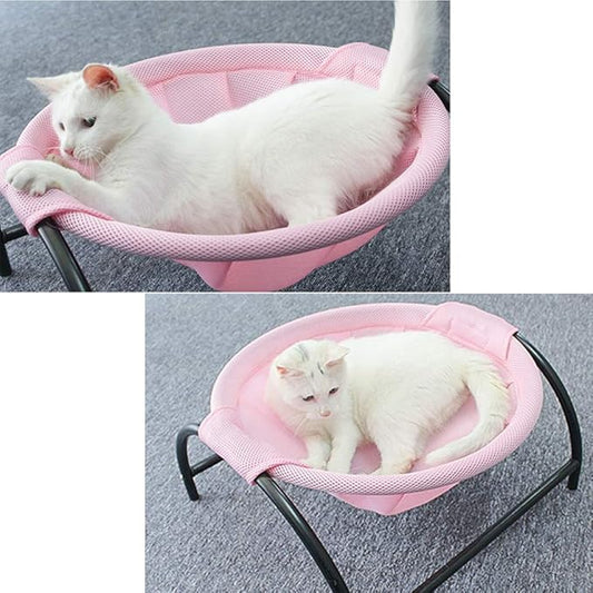 Hamac pour Chats - Lit pour Chats Respirant avec Support Métallique Stable pour des Pauses Confortables