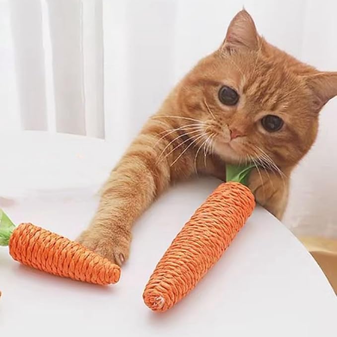 Carotte à Gratter pour Chats - Jouet Interactif en Sisal pour les Tigres de Salon Joueurs
