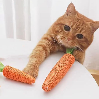 Carotte à Gratter pour Chats - Jouet Interactif en Sisal pour les Tigres de Salon Joueurs
