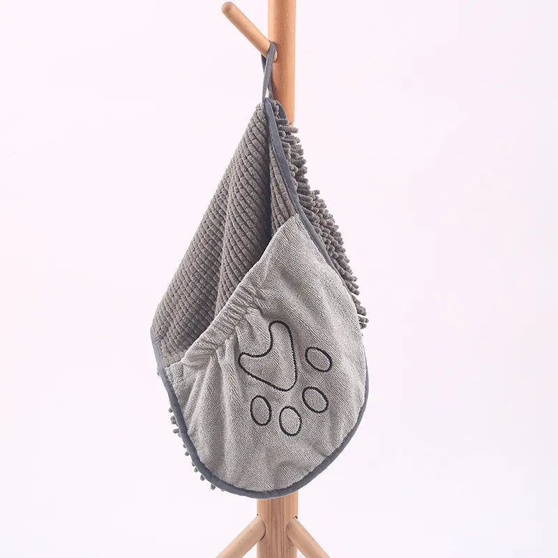 Gant Absorbant pour Chien avec Patte Brodée pour un Séchage Rapide