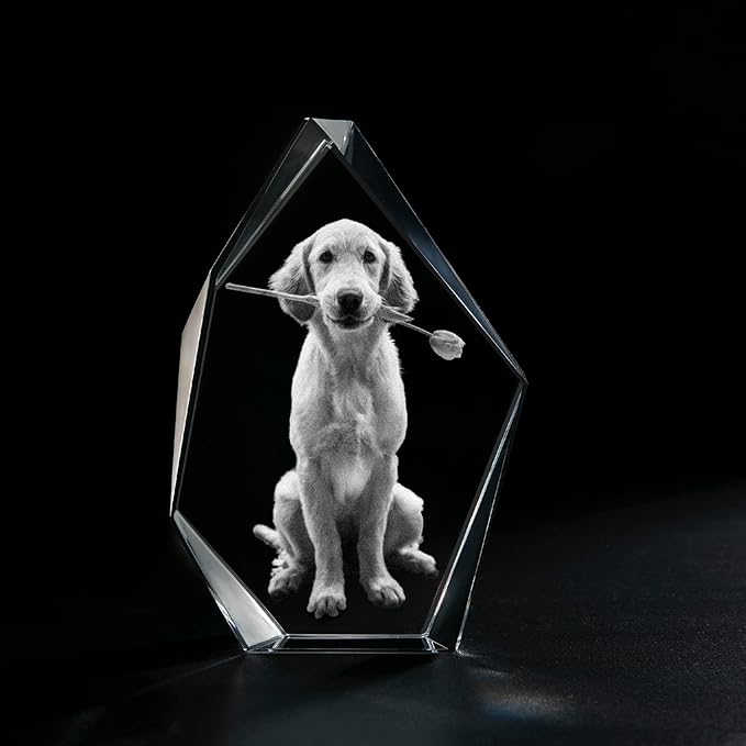 Souvenir En Cristal En Forme De Pierre Précieuse Personnalisé En 2d/3d Avec Gravure Laser