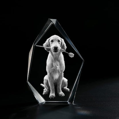 Souvenir En Cristal En Forme De Pierre Précieuse Personnalisé En 2d/3d Avec Gravure Laser