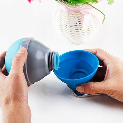 Gourde Portable Pour Animaux Domestiques Avec Écuelle Intégrée Et Mousqueton