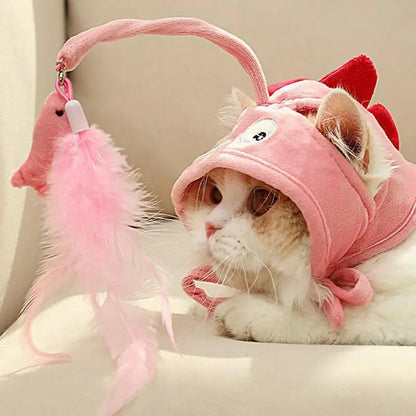 Chapeau De Chat Avec Pendentif - Costume D' Animal Amusant Pour Chats Avec Jouets