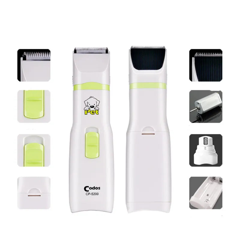 Tondeuse Électrique pour Animaux Domestiques - Codos Cp-5200 avec Plusieurs Accessoires