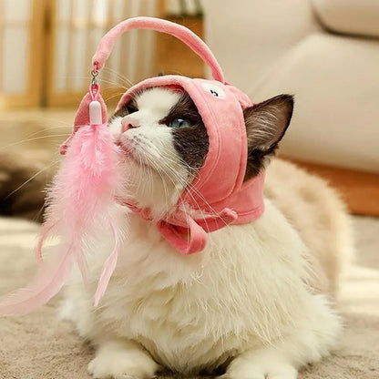 Chapeau De Chat Avec Pendentif - Costume D' Animal Amusant Pour Chats Avec Jouets